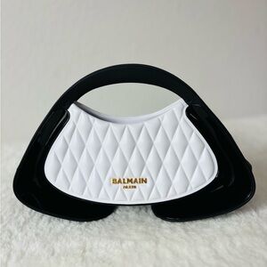 Balmain Black and White Quilted Clutch